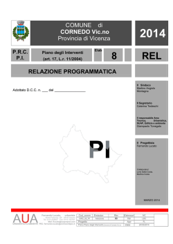 COMUNE di CORNEDO Vic.no Provincia di Vicenza RELAZIONE