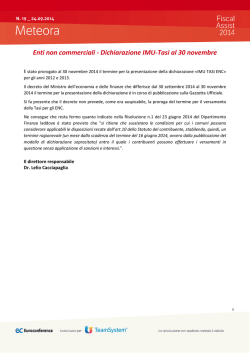 Enti non commerciali - Dichiarazione IMU-Tasi al 30