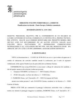 DIREZIONE SVILUPPO TERRITORIALE e AMBIENTE