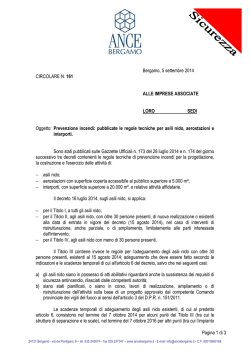 Pagina 1 di 3 Bergamo, 5 settembre 2014 CIRCOLARE N