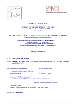 Programma convegno PROOF 21-1 - Progetto Odontologia Forense