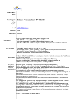 curriculum pass baldo aggiornato luglio 2014 livorno - USL 6