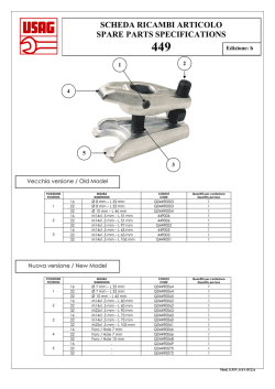 SCHEDA RICAMBI ARTICOLO SPARE PARTS