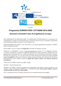 Seminario introduttivo di base, Roma, 19 maggio 2014