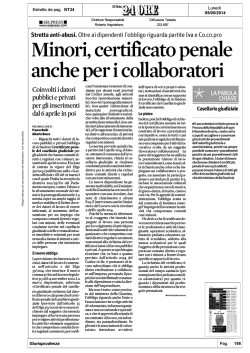 2014 05 05 .. Assunzioni per Lavoro con Minori, Datore Obbligato a