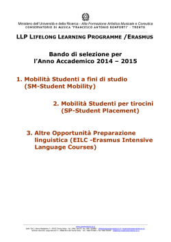2015 1. Mobilit&agrave; Studenti a fini di studio