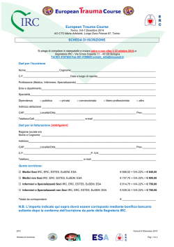 Scheda iscrizione ETC Torino, 5-7 Dicembre 2014