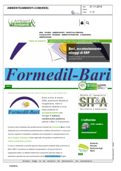 Bari, accatastamento alloggi di ERP