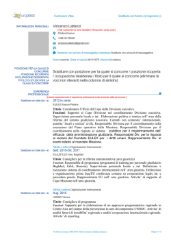 Europass CV - Ministero degli Affari Esteri