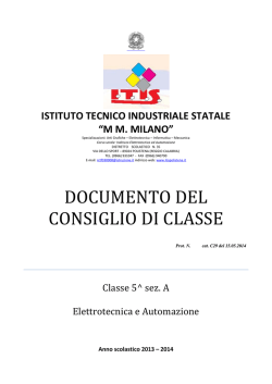 Documento Classe V A (Elettrotecnica ed Automazione)