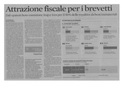 Attrazione fiscale per i brevetti (fonte Il Sole 24Ore)