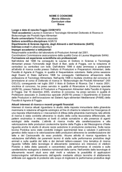Docente: Marzia Albenzio - Universit&agrave; degli Studi di Foggia