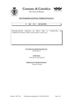 DETERMINAZIONE DIRIGENZIALE 242 Anno 2014