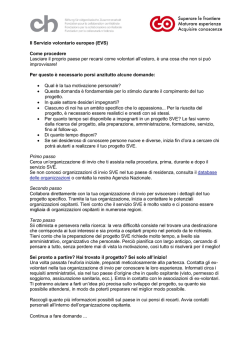 Il Servizio volontario europeo (EVS) Come