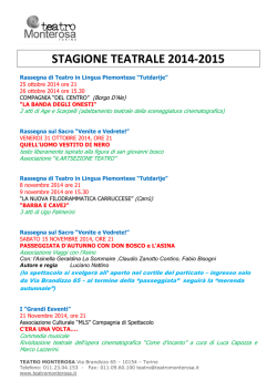 STAGIONE TEATRALE 2014-2015