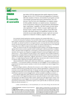 Jean Bodin - Il concetto di sovranit&agrave;