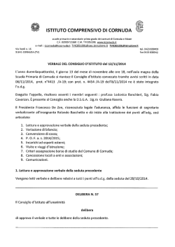 Delibere Consiglio Istituto - Istituto comprensivo di Cornuda