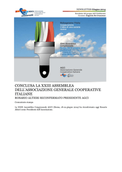 NEWSLETTER Giugno 2014 - Associazione Generale Cooperative