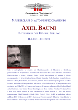 Masterclass di alto perfezionamento: Axel Bauni