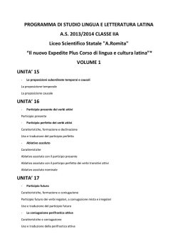PROGRAMMA DI STUDIO LINGUA E LETTERATURA LATINA A.S.