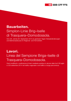 Bauarbeiten. Simplon-Linie Brig&ndash;Iselle di - Online