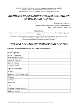 RICHIESTA DI ISCRIZIONE TORNEO DECATHLON SUMMER END