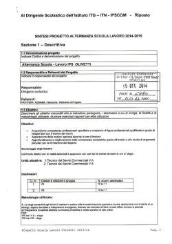 PROGETTO POF ALTERNANZA SCUOLA LAVORO 2014-2015