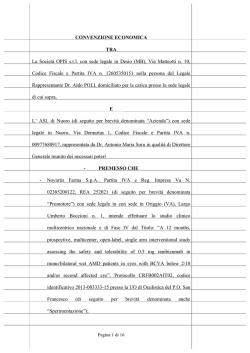 CONVENZIONE ECONOMICA TRA La Societ&agrave; OPIS