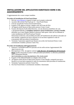 installazione del applicativo eurotouch home e del aggiornamento