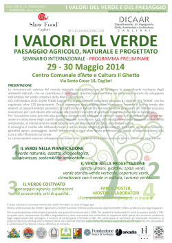 I VALORI DEL VERDE - Slow Food Cagliari