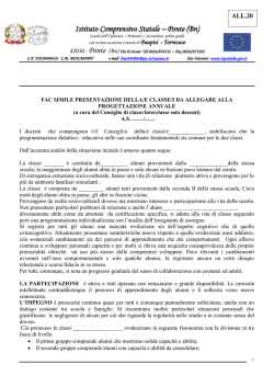 Fac/simile Presentazione classe - Istituto Comprensivo Ponte