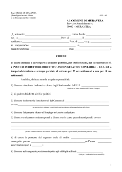 FAC-SIMILE DI DOMANDA - Gazzetta Amministrativa
