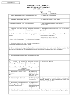 DICHIARAZIONE GENERALE IMO GENERAL DECLARATION N/A