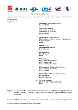 Divisione Carg - FIT CISL Ferrovieri Campania