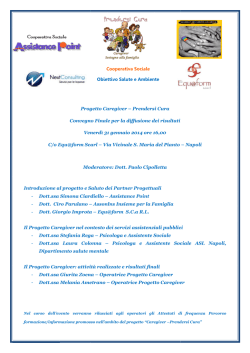 Progetto Care Convegno Finale p Venerd&igrave; 31 C/o Equ