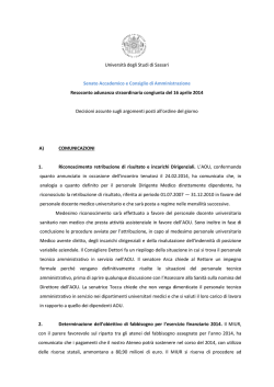 Senato Accademico del 16 aprile 2014