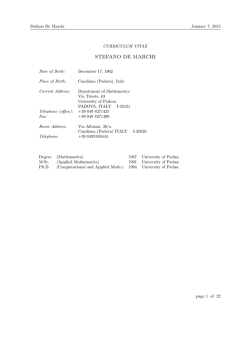 Curriculum vitae et studiorum (English)
