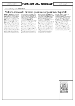 Melinda, Il raccolto di bassa qualit&agrave; azzoppa ricavi e liquidalo