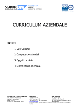 Curriculum aziendale SCADUTO DALLA POZZA