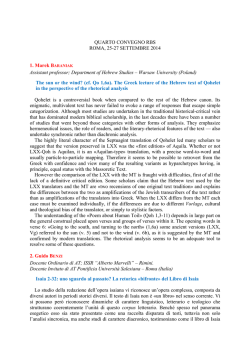 I 18 interventi per il Quarto Convegno RBS