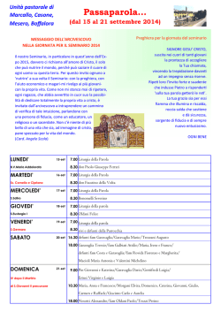Passaparola&hellip; - Parrocchie Marcallo e Casone