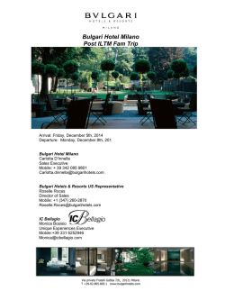 Bulgari Hotel Milano Post ILTM Fam Trip