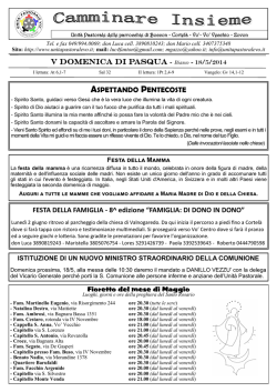 18 maggio 2014 - Unit&agrave; Pastorale di Vo