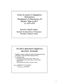 Calcolo relazionale - E-learning del Polo di Ingegneria
