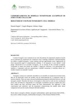 Comportamento di modelli tensintegri accoppiati di strutture cellulari