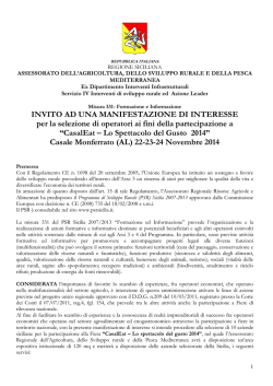 INVITO AD UNA MANIFESTAZIONE DI INTERESSE