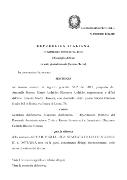 Cons di Stato n 1794 del 11 Aprile 2014 mancato