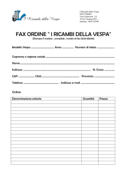 FAX ORDINE " I RICAMBI DELLA VESPA"