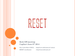 Presentation of the Consortium (UNICA)