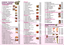 Menu - Ristorante giapponese - Novara